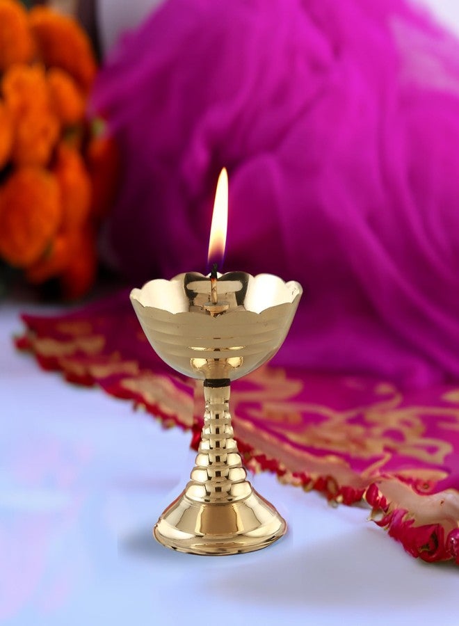 Sacch Brass Akhand Diya for Puja, 1 Piece, Gold - Image 1